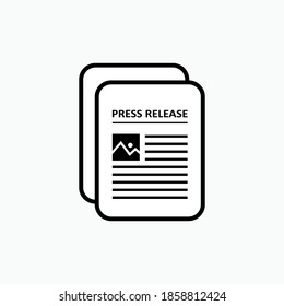 Press Release Icon. Symbol Of News Source For Jounalist  - Vector Logo Template.