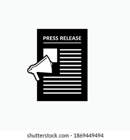 Press Release Icon. Symbol of News Source for Jounalist - Vector Logo Template.