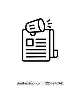 Press Release icon in vector. Logotype