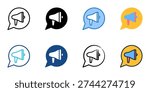 Press Release icons set multiple style collection. Editable stroke 
