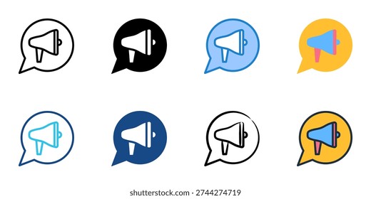 Press Release icons set multiple style collection. Editable stroke 
