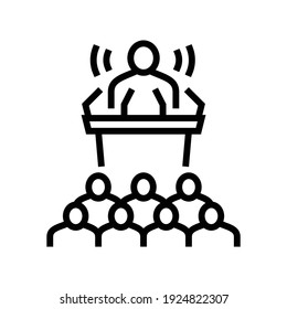 Press Release Line Icon Vector. Press Release Sign. Isolated Contour Symbol Black Illustration