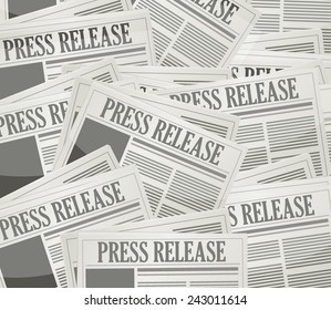 Press Release Newspaper Illustration Design Over A Grey Background