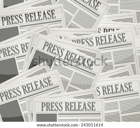 press release newspaper illustration design over a grey background