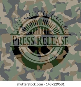 Press Release On Camo Pattern. Vector Illustration. Detailed.