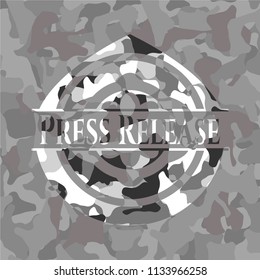 Press Release on grey camo texture