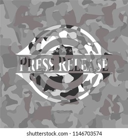 Press Release On Grey Camo Texture