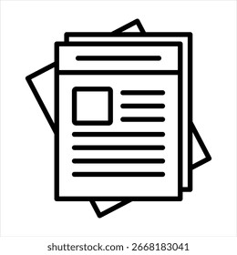 Prensa Autorización Icono de contorno Ilustración vectorial