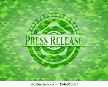 Press Release realistic green mosaic emblem