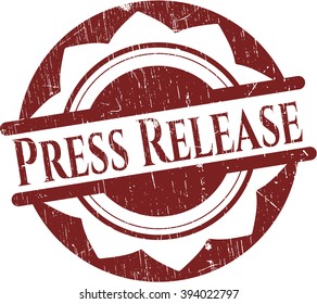 Press Release rubber seal with grunge texture