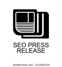 press release seo icon. Element of seo and development icon with name for mobile concept and web apps. Detailed press release seo icon can be used for web and mobile on white background