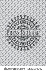 Press Release Shiny Silver Badge. Scales Pattern. Vector Illustration. Detailed.