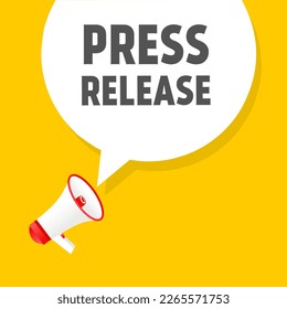 Press release. speech bubble icon megaphone. Vector illustration template advertising design.