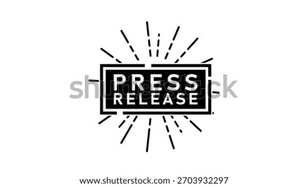 press release symbol, black isolated silhouette