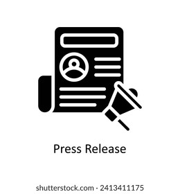 Press Release vector  Solid  Icon  Design illustration. Business And Management Symbol on White background EPS 10 File