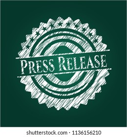 Press Release written with chalkboard texture