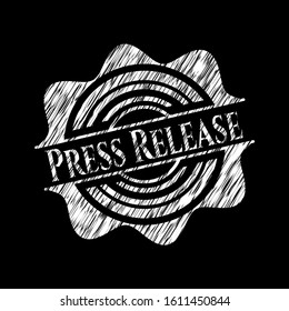 Press Release written on a blackboard. Vector Illustration. Detailed.
