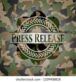 Press Release written on a camo texture