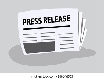 Press Release Written On Newspaper. Vector Illustration