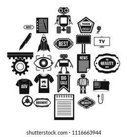 Press room icons set. Simple set of 25 press room vector icons for web isolated on white background