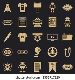 Press room icons set. Simple set of 25 press room vector icons for web for any design