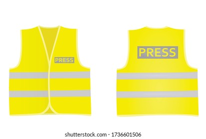 Press Safety Vest. Vector Illustration