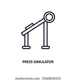 press simulator outline icon.  Thin line icon from gym and fitness collection. Editable vector isolated on white background