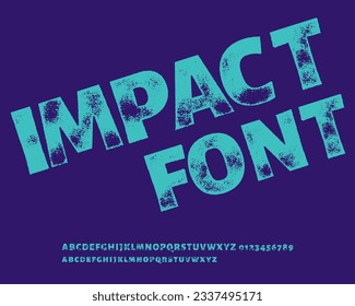 press stamping effect font set design in vector format