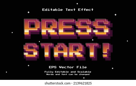 Press Start 3D Game Pixel Editable Text Effect
