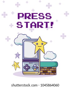 Press start retro videogame
