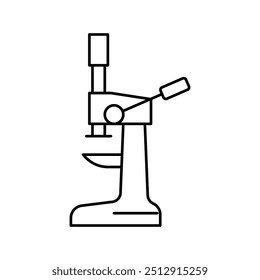 press tool for preparing coffee line icon vector. press tool for preparing coffee sign. isolated contour symbol black illustration