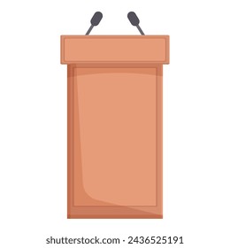 Press tribune icon cartoon vector. Business interview. Ceremony award