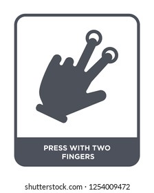 press with two fingers icon vector on white background, press with two fingers trendy filled icons from Hands and guestures collection, press with two fingers simple element illustration