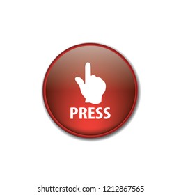 Press vector button, web design element