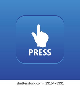 Press vector button, web design element