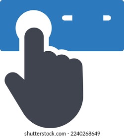 pulse la ilustración Vector en un fondo transparente. Símbolos de calidad superior. Iconos vectoriales de glifos para diseño de conceptos y gráficos.