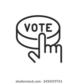 Press to Vote Button Icon. Vector Illustration for Interactive Political Engagement and Electronic Voting Systems.