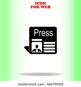Press web icon. Black illustration on white background
