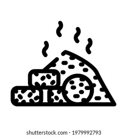 pressed compost line icon vector.  isolated contour symbol black illustration