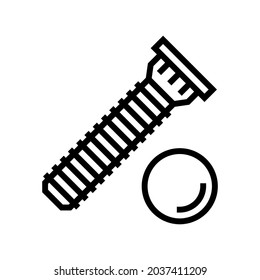 Strichzeilensymbol in Druckform, Vektorgrafik. Druckknöchelschild isoliertes Kontursymbol