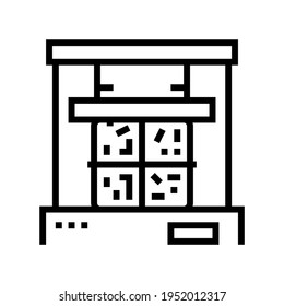 pressing aluminium line icon vector. pressing aluminium sign. isolated contour symbol black illustration