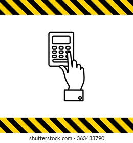 Pressing ATM keypad