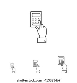 Pressing ATM keypad