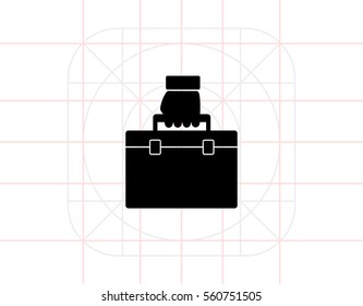 Pressing Button by Hand Icon