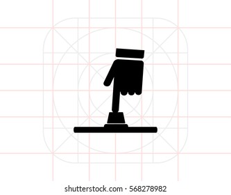 Pressing Button by Hand Icon