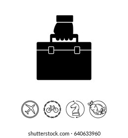 Pressing Button by Hand Icon