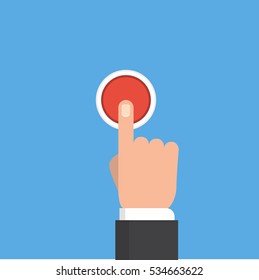 Pressing button vector illustration. Button concept