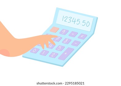 Vector de números de clave de calculadora de mano, diseño plano del vector de calculadora mínima, vector de calculadora aislada sobre fondo blanco, vector de herramientas de cuenta y finanzas, herramientas de negocios financieras.