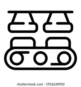 Pressing cheese machine icon. Outline pressing cheese machine vector icon for web design isolated on white background