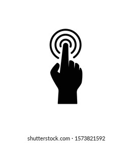 Pressing finger icon in trendy flat style isolated on white background. Symbol for your web site design, logo, app, UI. Vector illustration, EPS